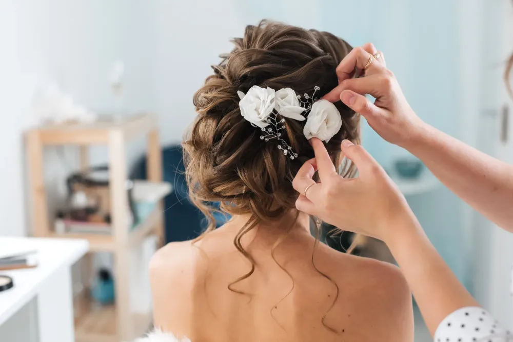 Coiffure mariée près de Fabrègues